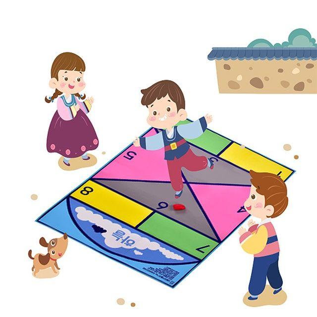 PF-1910A 어린이 보드게임 전통게임 전통 민속 사방치기 놀이, 없음