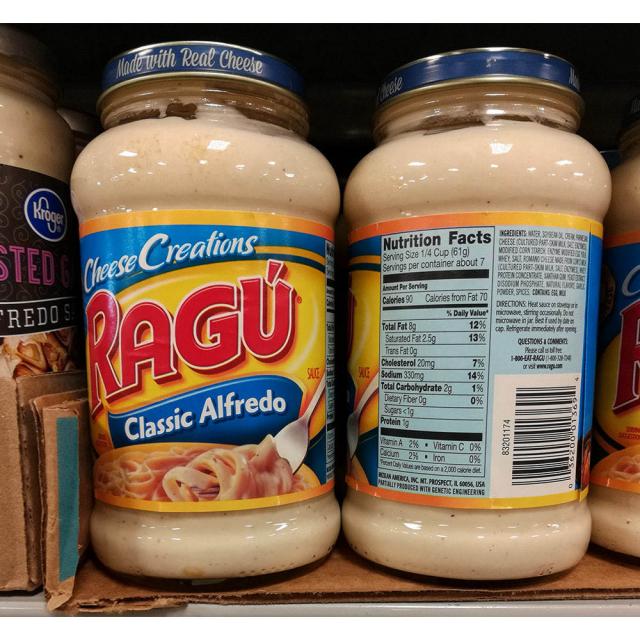 Ragu 라구 치즈 크리에이션 클래식 알프레도 소스 x4팩 Cheese Creations Classic Alfredo Sauce(453g), 1개, 0g