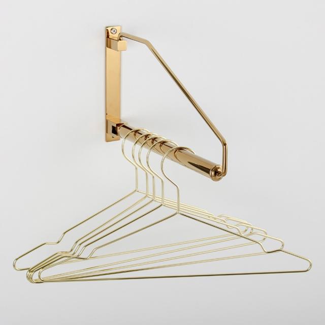 원목 우드 골드 틈새 벽걸이 코너 옷걸이 행거 소품걸이 인테리어, 1개, 황동 행거+옷걸이 5피스