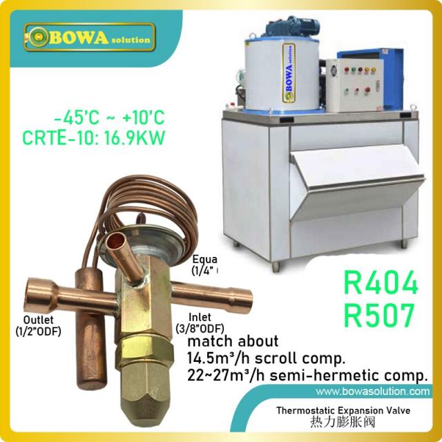 5HP R404a TEV 만듭니다 온도 냉매 급격히 내려가고 냉각 효과를냅니다 증발기 안쪽에