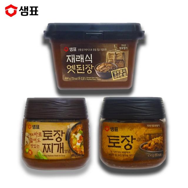 브라더스 샘표 토장+찌개양념+옛된장 3종 각1개씩 세트(총3개) 숙성콩메주, 1세트