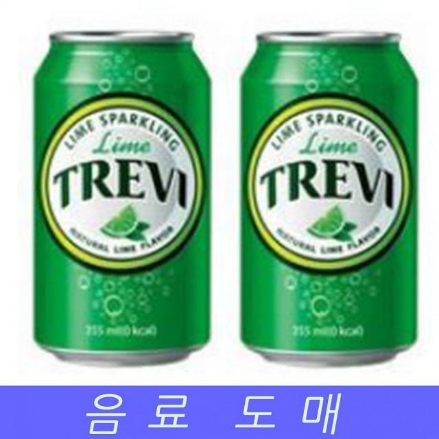 제이에스컴퍼니 음료수 탄산음료 뚱캔 캔음료 트레비 라임 355mLX24EA, 1