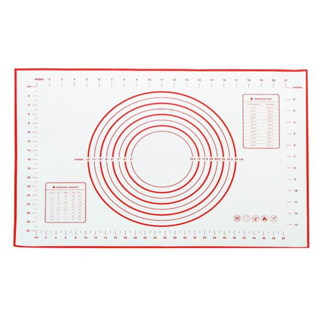 베이킹실리콘매트 작업매트 베이킹작업대 환산표가 있는 반죽 베이킹패드 무게 사이즈 측정 가이드 2color, 1개