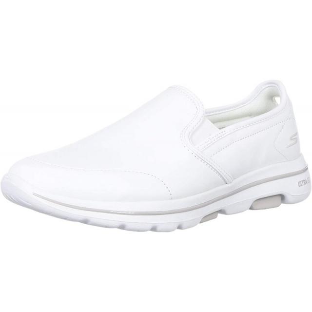 스케처스 남성화 260mm(발볼 medium) 스켈처 남자 바둑 워크 5 - 납득 55513 슬립온 슈즈 (화이트 8)