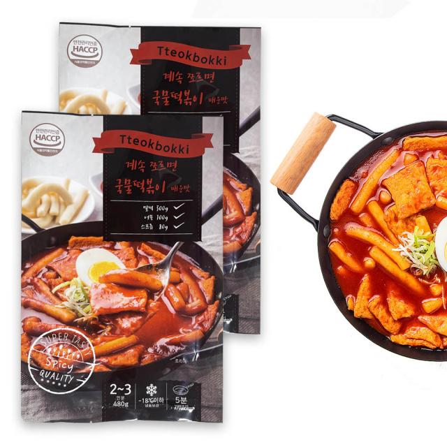 계속쪼르면 국물떡볶이 매운맛, 2팩, 480g