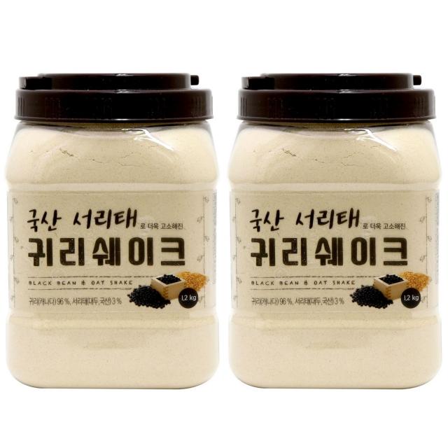 태광선식 국산서리태로 더욱 고소해진 귀리쉐이크, 2개, 1.2kg