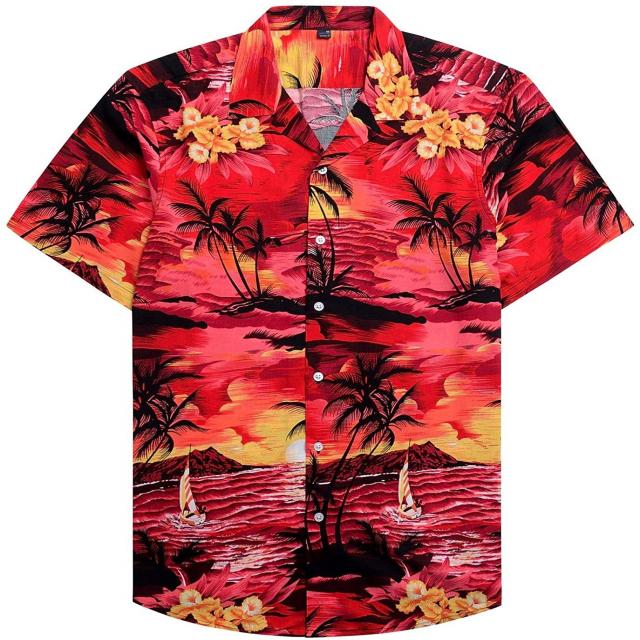 ALIMENS &. GENTLE 100 코튼 REGULAR 피트 SHORT SLEEVE CASUAL HAWAIIAN SHIRT 표준 다발 내분비선 성신 생물