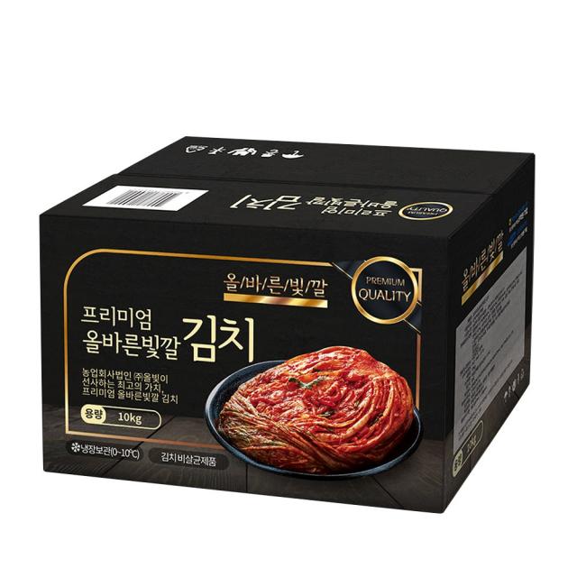 올바른빛깔 프리미엄 김치, 1박스, 10kg, 박스