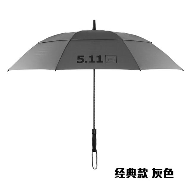 파라솔 미국 511슈퍼빅싸이즈 이층 보강한 바람막이 우산 5.11야외 차양 긴우산 여름시즌 남녀 더블, T03-그레이 클래식 육로 운송()