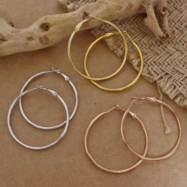 14k 원터치 써지컬스틸 링귀걸이 [3cm 4cm 5cm 6cm]