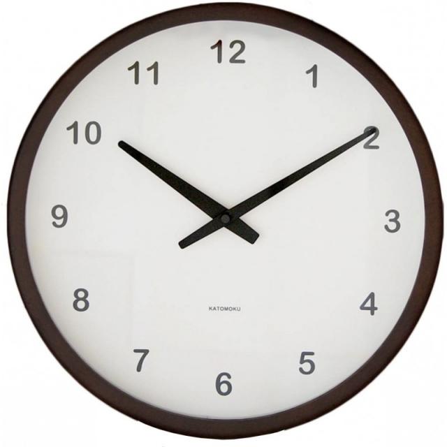 KATOMOKU km-20 전파 시계 연속 초침 운동 벽시계 (브라운), 단일상품