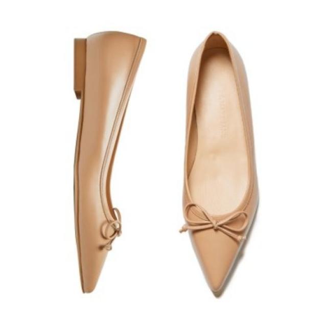 [텐바이텐] Classic ribbon flat shoes Beige_1cm (소가죽)