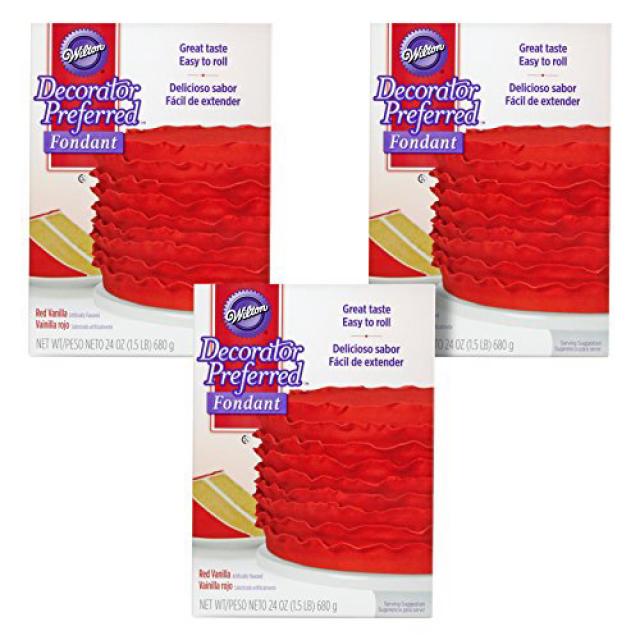 Wilton Decorator Preferred Red Fondant Multipack of 3 Wilton 데코레이터 선호 레드 퐁당 멀티 팩 3, 1