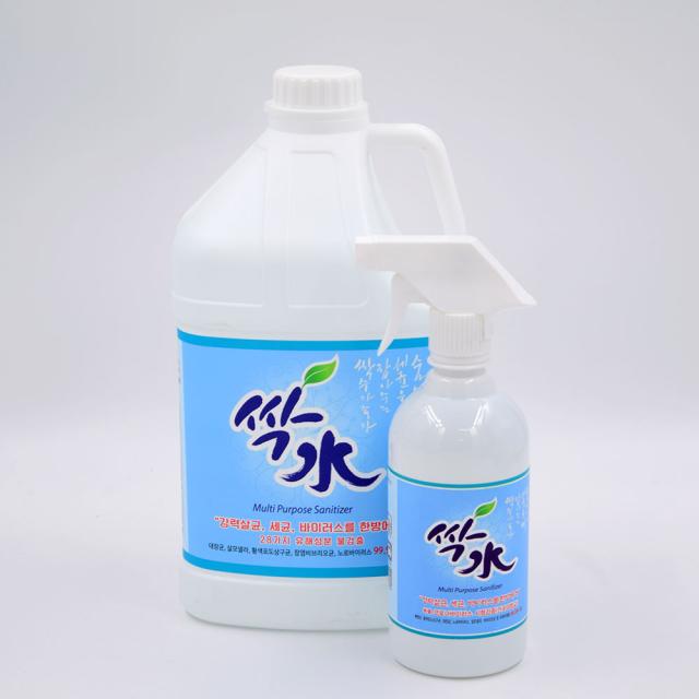 [완벽소독] 싹수 4L + 500ml 치아염소산수 살균소독제 99.99% 살균효과 안정성 저자극 환원성 살균력 편의성 범용 소독수 세트 1EA