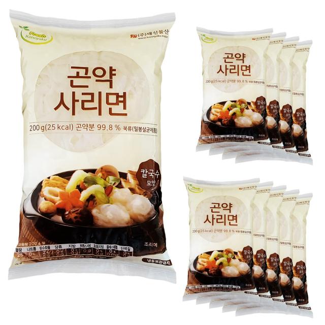 곤약닷컴 곤약 사리면 200g X 10팩 100g당 13kcal 10개입