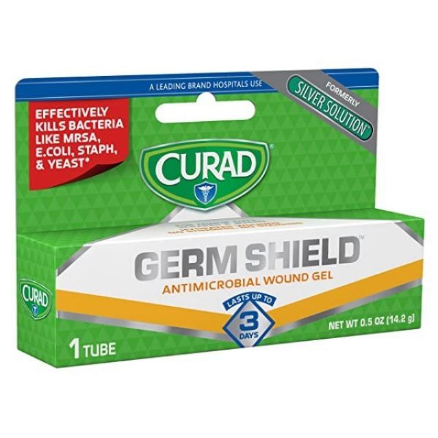 Curad Germ Shield Antimicrobial Silver Wound Gel 국소 상처 상처 당뇨병 성 궤양 MRSA 박테리아 곰팡이 효모 투명 0.5