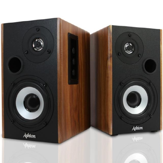 ASHTON AT-1000K WOOD 북쉘프스피커 50W 출력 스피커추천 스피커 컴퓨터스피커 TV스피커 우퍼스피커 2.0스피커 어학용스피커 학원용스피커