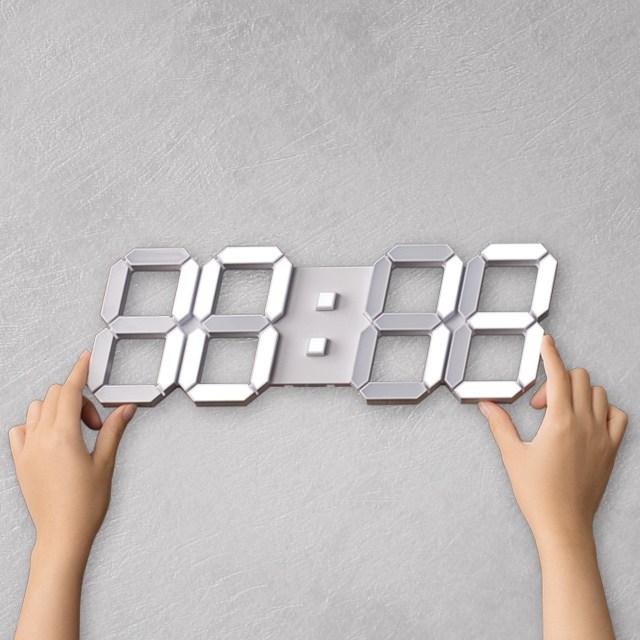 차앤코코 플라이토 3D LED 인테리어 벽시계 시즌2 38cm, 화이트