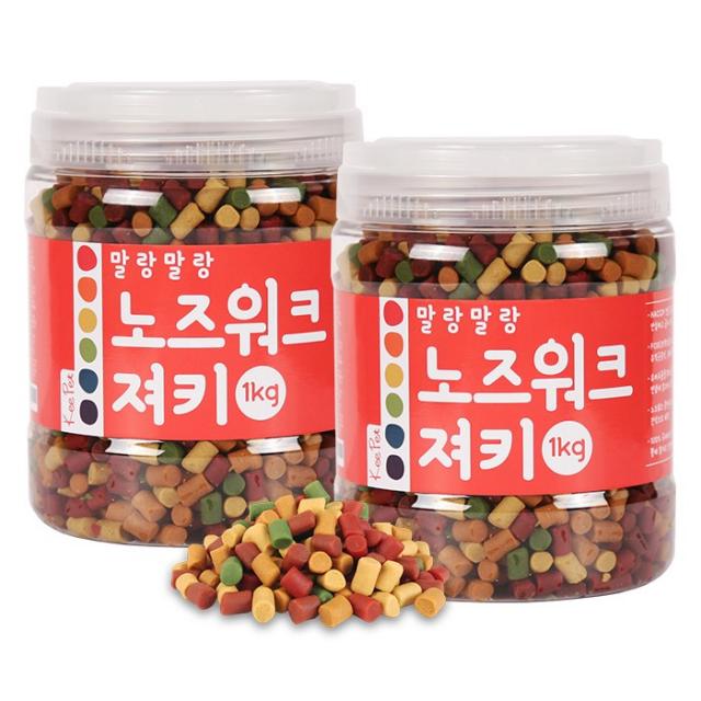 킵펫 말랑말랑 노즈워크 져키 1+1 (1kg+1kg) 대용량 훈련용 칭찬용 국내산 강아지간식, 2개