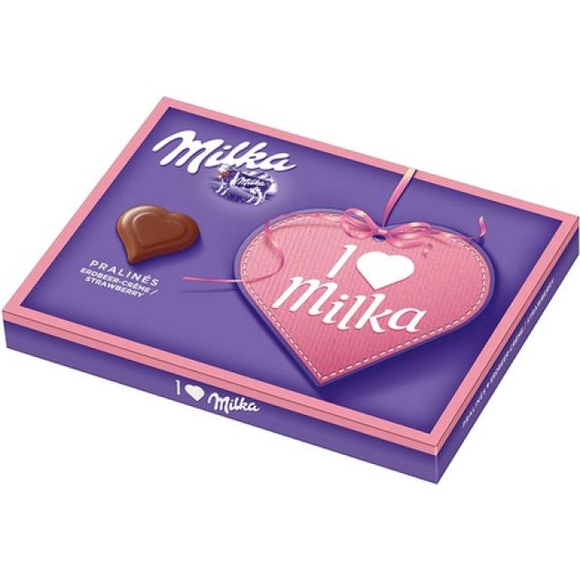 I Love Milka Strawberry Cream Pralines Chocolate Candy Original German Chocolate 110g3.8oz, 상세 설명 참조0