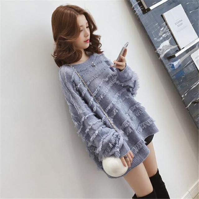 스위티나 여성용 루즈핏 수술니트