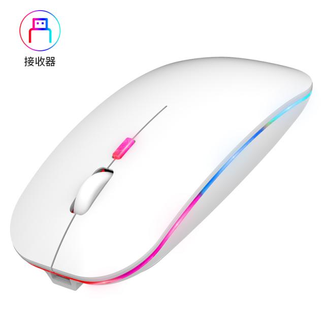 샤오미 마우스 무선 마우스 3 모드 충전 식 typec 블루투스 무선 마우스 5.0 여자 음소거 는 mac 애플 Xiaomi 노트북을 적용, 펄 화이트 - 단일 모드 수신기 글로우 에디션, 공식 표준