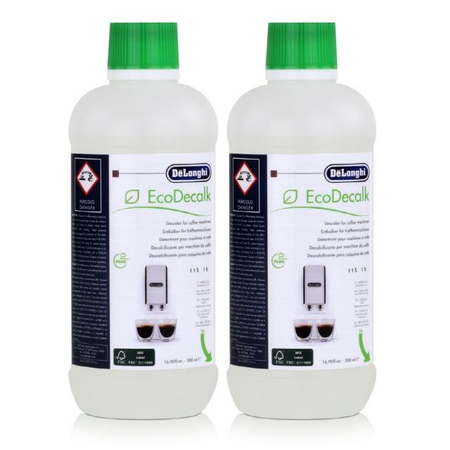 드롱기 DeLonghi EcoDecalk DLSC500 500ml 커피머신 청소 물때 석회질 스케일 제거 세척 세정제 세척액 용액 석회 제거제 2개입