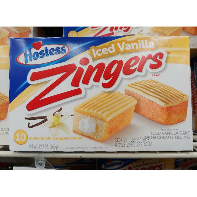 Hostess Zingers Iced Vanilla cake with Creamy Filling 10ct 12.7oz(360g)