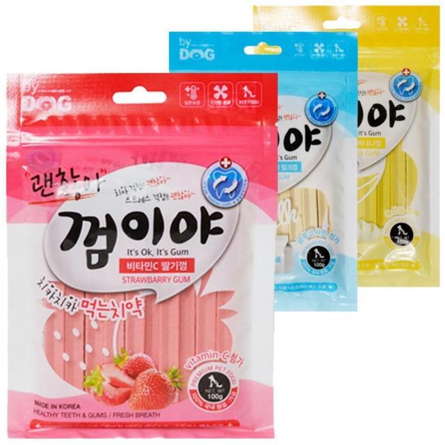 국내생산 치약껌 괜찮아 껌이야 개껌 기능석간식, 1개, 밀크