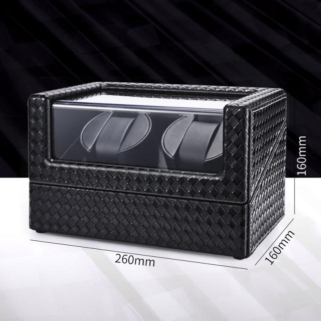 오토매틱 버크 벡엄 테이블 돌리기 심플 돌다 방치 시계보관 수납함 자동 태엽 장치다 4025953691, 더블 시트 위치 레더 핏 외 블랙 _