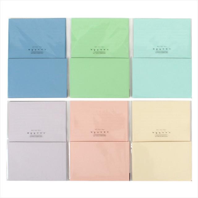 톡톡팬시 마음속이야기 편지지, 아이보리, 핑크, 민트, 블루, 라이트그린, 바이올렛, 6개입