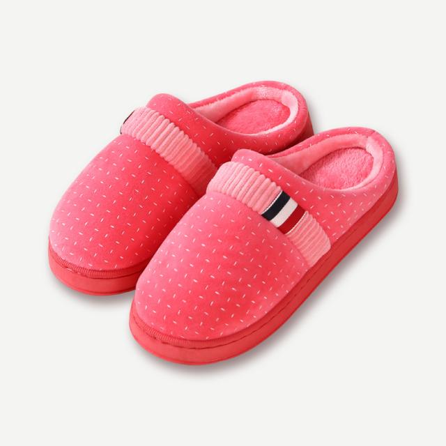 KORELAN 신상 사이드 솔기 두께 보온 스트랩 홈웨어 커플 면 슬리퍼 겨울 홈 미끄럼 방지