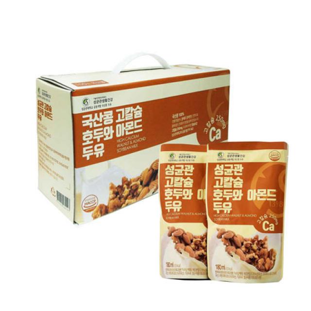 성균관 고칼슘 호두와 아몬드 두유 180ml x 20팩 100% 국산콩