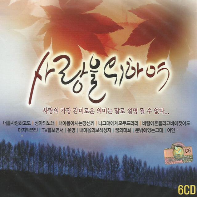 사랑을위하여(6CD)/총92곡/너를사랑하고도/리메이크앨범/상아의노래/남남/발라드/강촌/라이브/카페/미사리/사은품CD증정