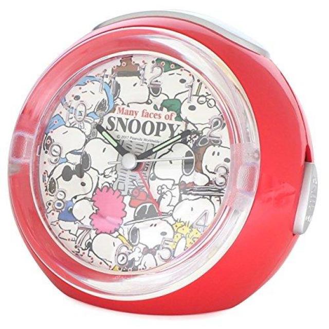 스누피 알람 시계 LED 시계 4 곡의 멜로디 알람 메니 페이스 레드