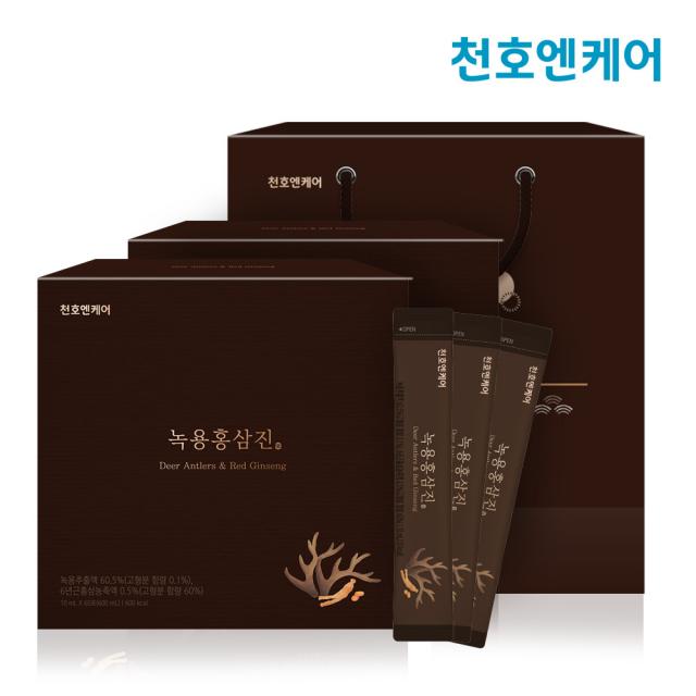 천호엔케어 녹용홍삼진 스틱 10ml 60포 2박스, 120포