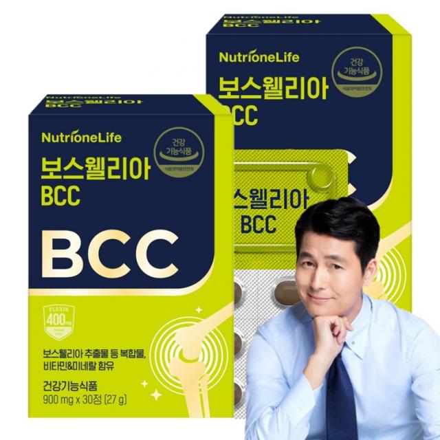 뉴트리원 관절 연골 보스웰리아 BCC 무릎 뼈 영양제 강황 가자 ANA공법 식약처인증 7종복합기능성 비씨씨 + 활력환, 2box, 30정