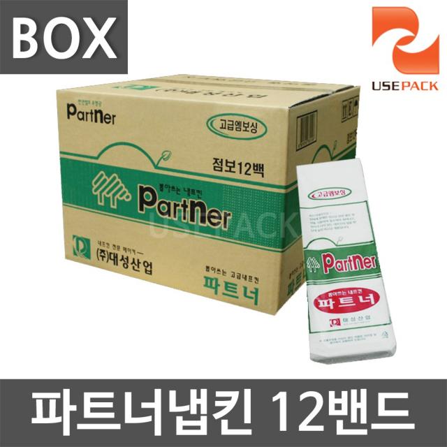 유즈팩 파트너 냅킨 점보 12백 BOX 벽걸이형 업소용네프킨, 12팩, 단품