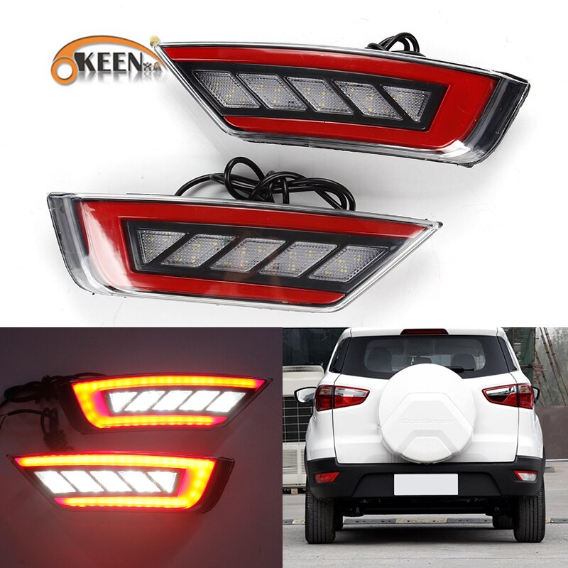 LED 범퍼 포드 Ecosport 안개 램프 브레이크 라이트 리플렉터 자동 역광, 1개