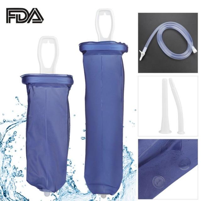 1.6l/2l 재사용 할 수있는 Foldable 항문 Douche Enema 부대 장비 질 결장 관개 청소 Flusher 변비 남성 여성 위생 1600ml_2
