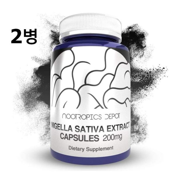 Nootropics Depot (2병) 누트로픽스 흑종초 추출물 200mg 120캡슐, 1mg, 2개