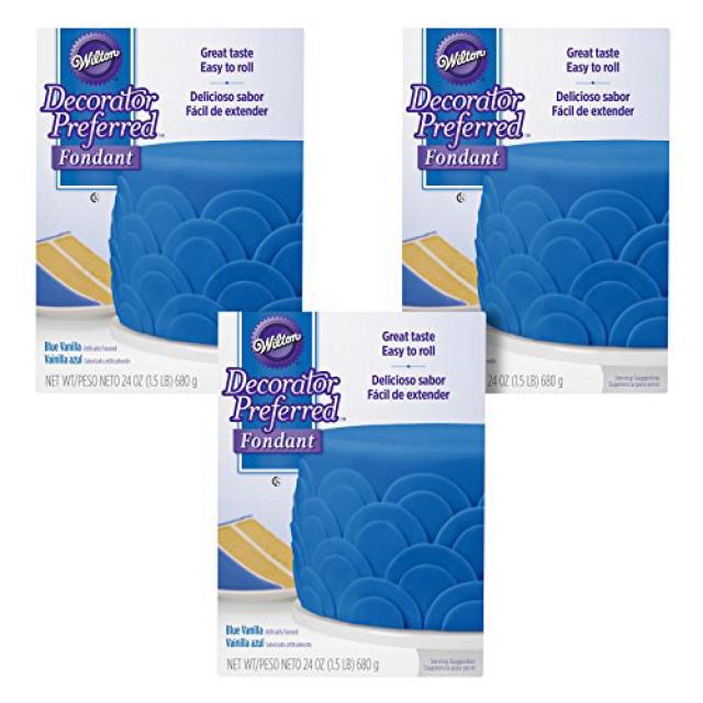 Wilton Decorator Preferred Blue Fondant Multipack of 3 Wilton 데코레이터 선호 블루 폰드 멀티 팩 3, 1