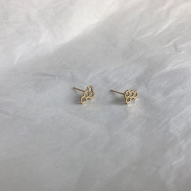 [녹다] 10k gold honeycomb earring