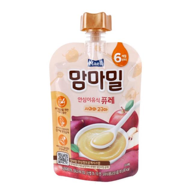 [메가마트] 맘마밀 이유식 6개월(사과와고구마) 100g, 필수