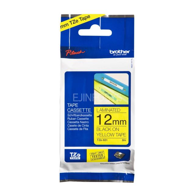 라벨테이프 TZE-631/12mm/노랑바탕/검정글씨, TZe-631(노랑바탕-검정글씨), 1