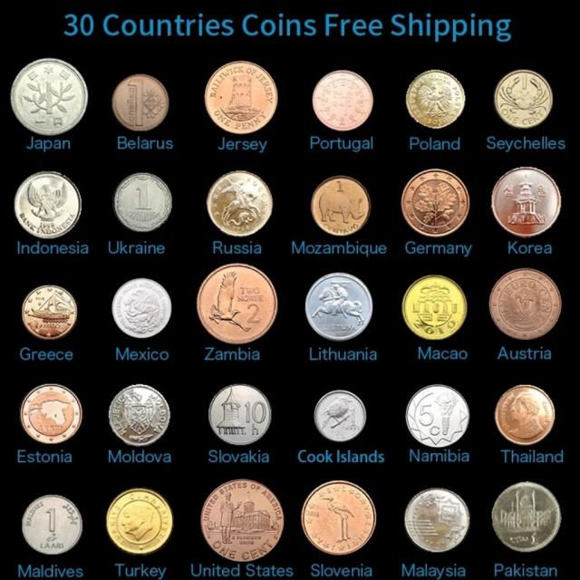 30개국 국가 희귀 외국 수집 취미 해외 동전 옛날