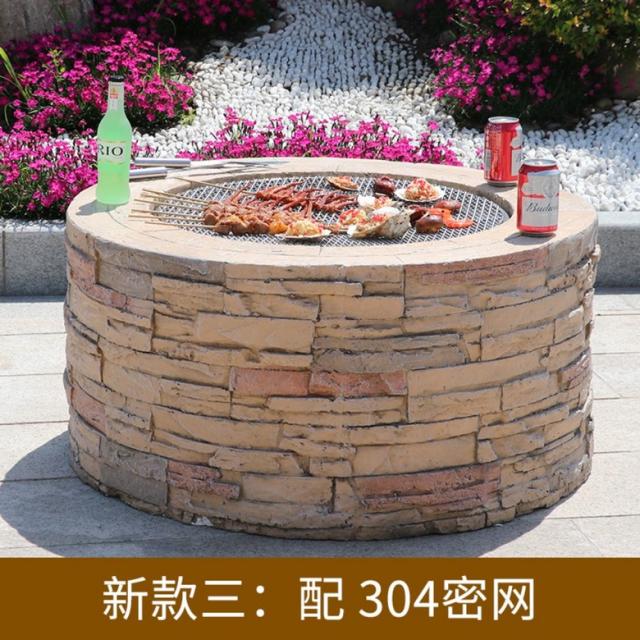 야외 정원 화로 감성 스토브 호텔 목장 장작 난로 모닥불 바구니 장식 불구덩이 빌라, 뉴 옐로 타일 (304 바비큐 밀망과 함께)