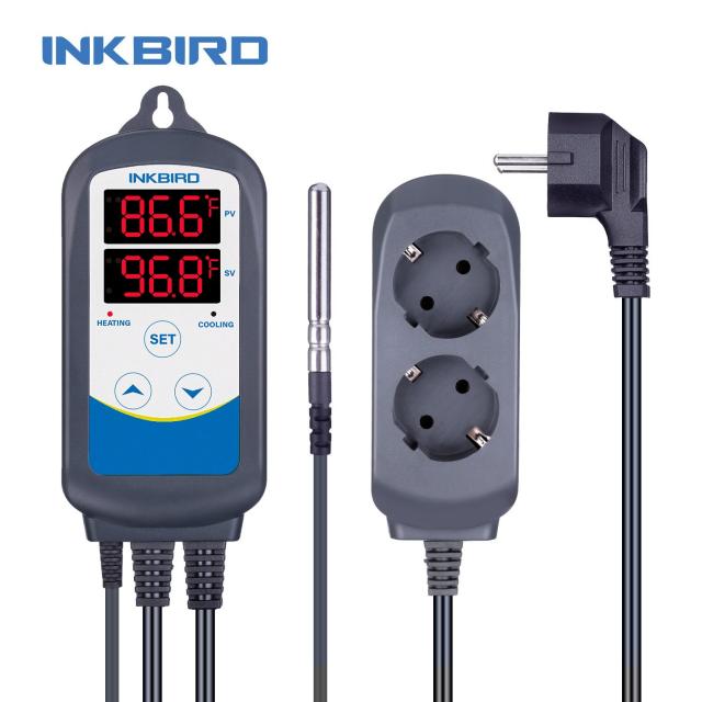 INKBIRD ITC-310T-B 12 기간의 사전 배선 된 디지털 온도 조절기 타이머 단계 가열 및 냉각 홈 인큐베이터 온실, 러시아|EU Socket 220V