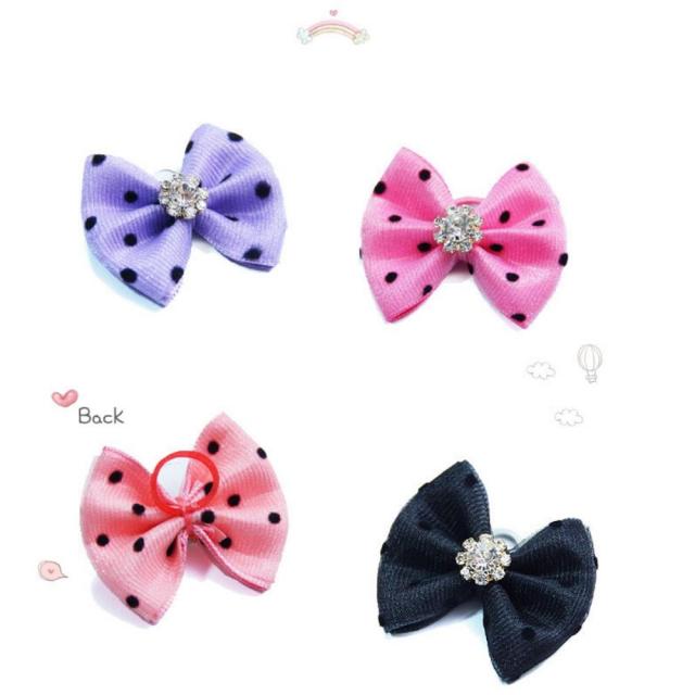 가족행사 참석 포인트코디용 큐빅 리본끈 3개 장신구, 핑크: