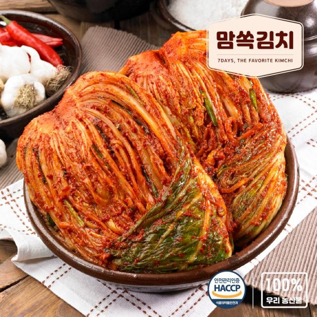 맘쏙김치 100%국내산 배추김치, 1개, 3kg